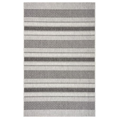 Palacedesigns 8 x 10 ft. Gray Stripe Indoor & Outdoor Area Rug - Gray - 8' x 10' PA3094676